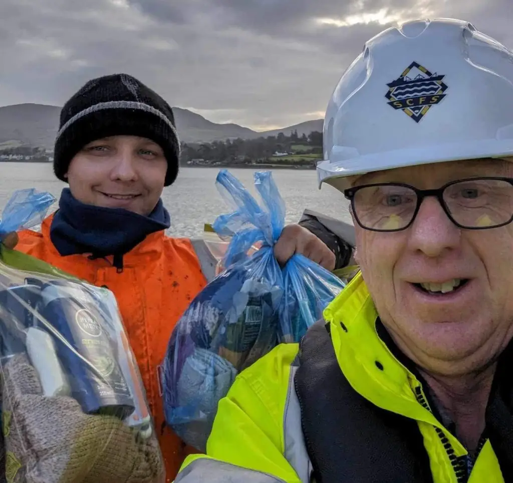 Andy Burns with seafarer at Warrenpoint Port